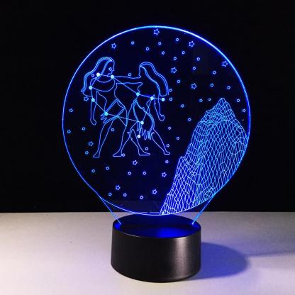 Gemini Horoscope 3D Optical Illusion Lamp - 3D Optical Lamp