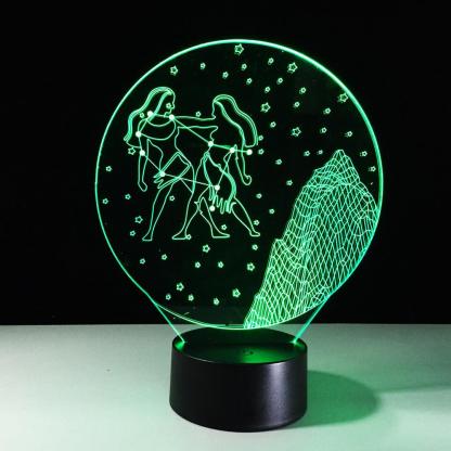 Gemini Horoscope 3D Optical Illusion Lamp - 3D Optical Lamp