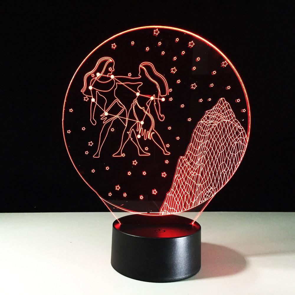 Gemini Horoscope 3D Optical Illusion Lamp - 3D Optical Lamp
