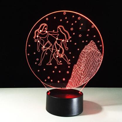 Gemini Horoscope 3D Optical Illusion Lamp - 3D Optical Lamp