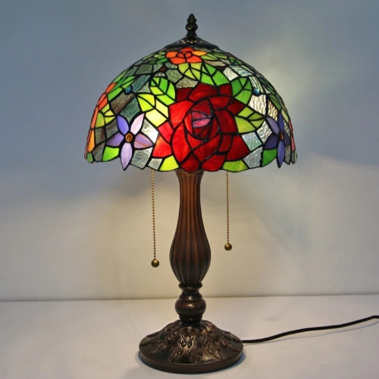 Glass American Pastoral Table Lamp