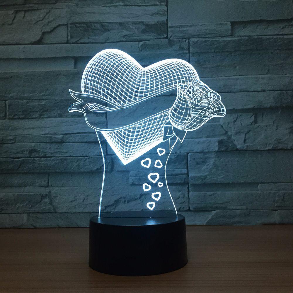 Rose Ribbon Illusion Lamp-3D Optical Lamp