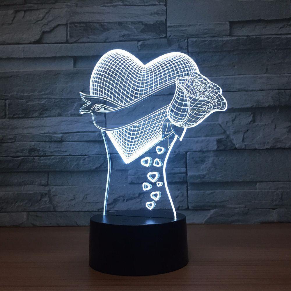 Rose Ribbon Illusion Lamp-3D Optical Lamp