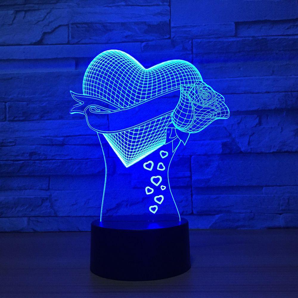 Rose Ribbon Illusion Lamp-3D Optical Lamp
