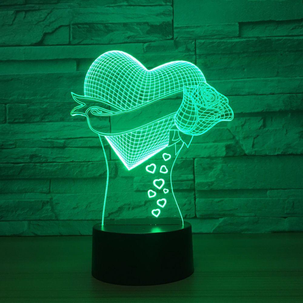 Rose Ribbon Illusion Lamp-3D Optical Lamp