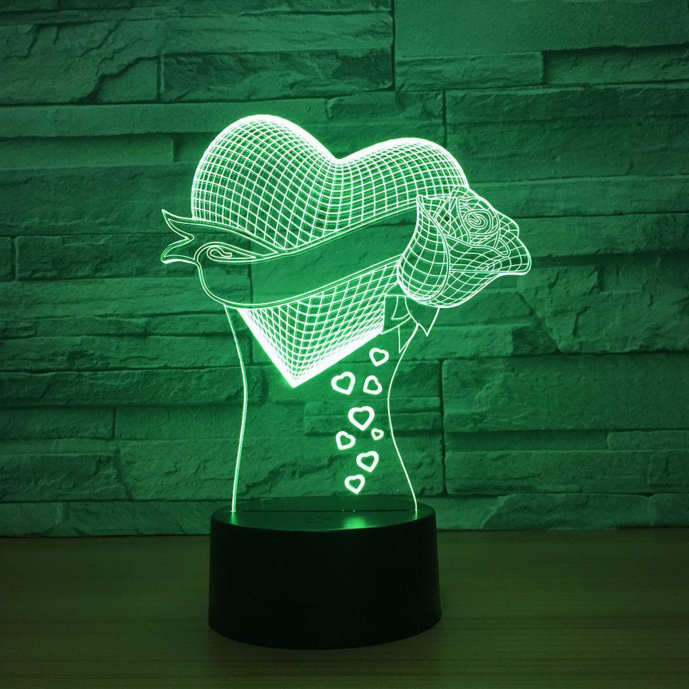 Rose Ribbon Illusion Lamp-3D Optical Lamp