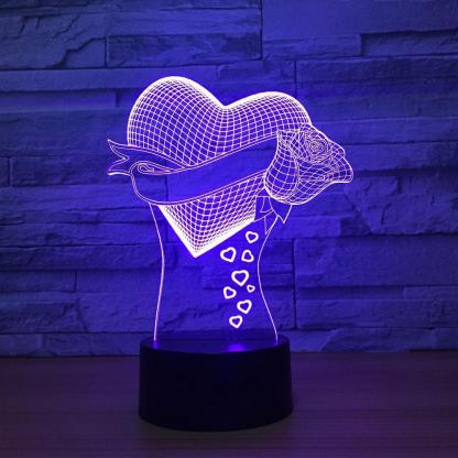 Rose Ribbon Illusion Lamp-3D Optical Lamp