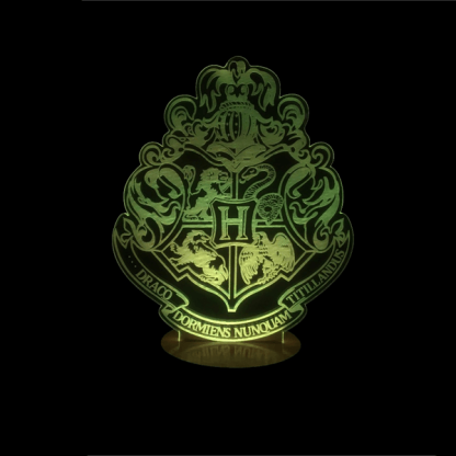 Harry Potter Inspired Hogwarts Crest 3D Optical Illusion Lamp - 3D Optical Lamp