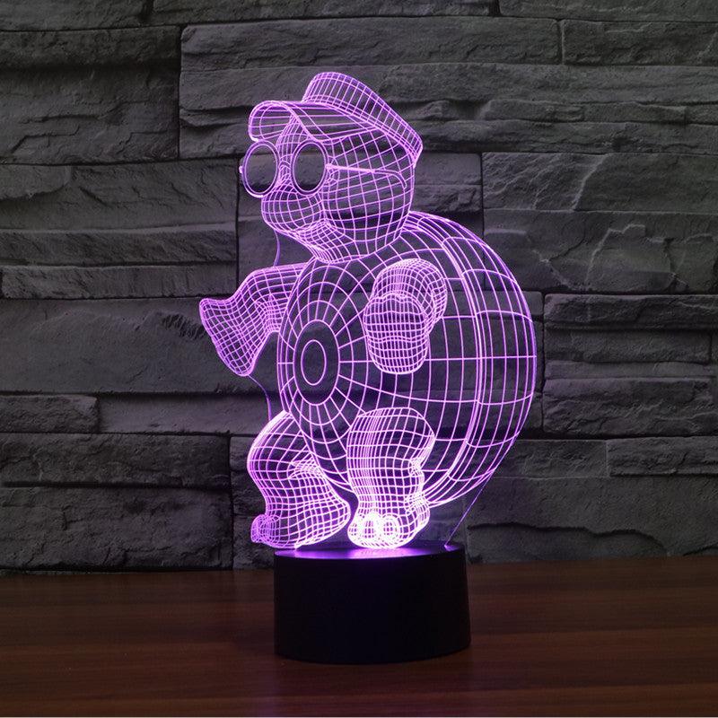 Adorable Too Cool Tortoise 3D Optical Illusion Lamp-3D Optical Lamp