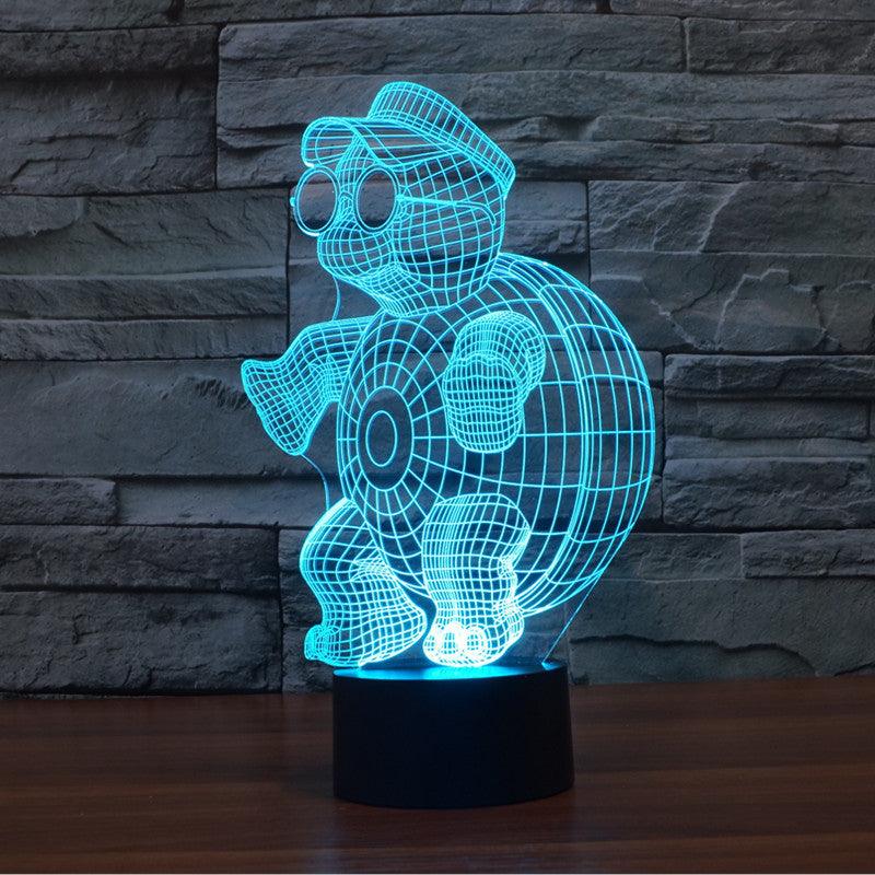 Adorable Too Cool Tortoise 3D Optical Illusion Lamp-3D Optical Lamp