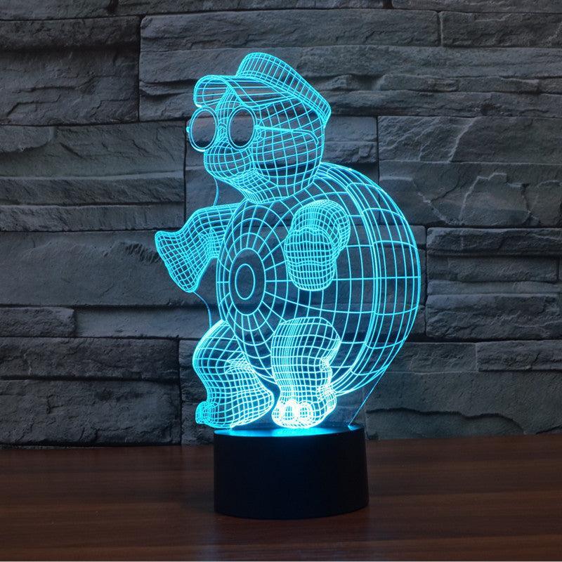 Adorable Too Cool Tortoise 3D Optical Illusion Lamp - 3D Optical Lamp