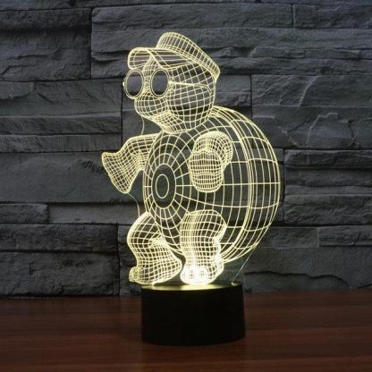 Adorable Too Cool Tortoise 3D Optical Illusion Lamp - 3D Optical Lamp