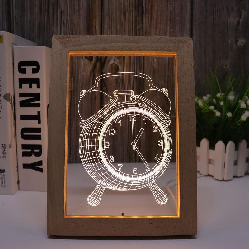 Alarm Clock 3D Lamp Optical Illusion LED Light-3D Optical Lamp