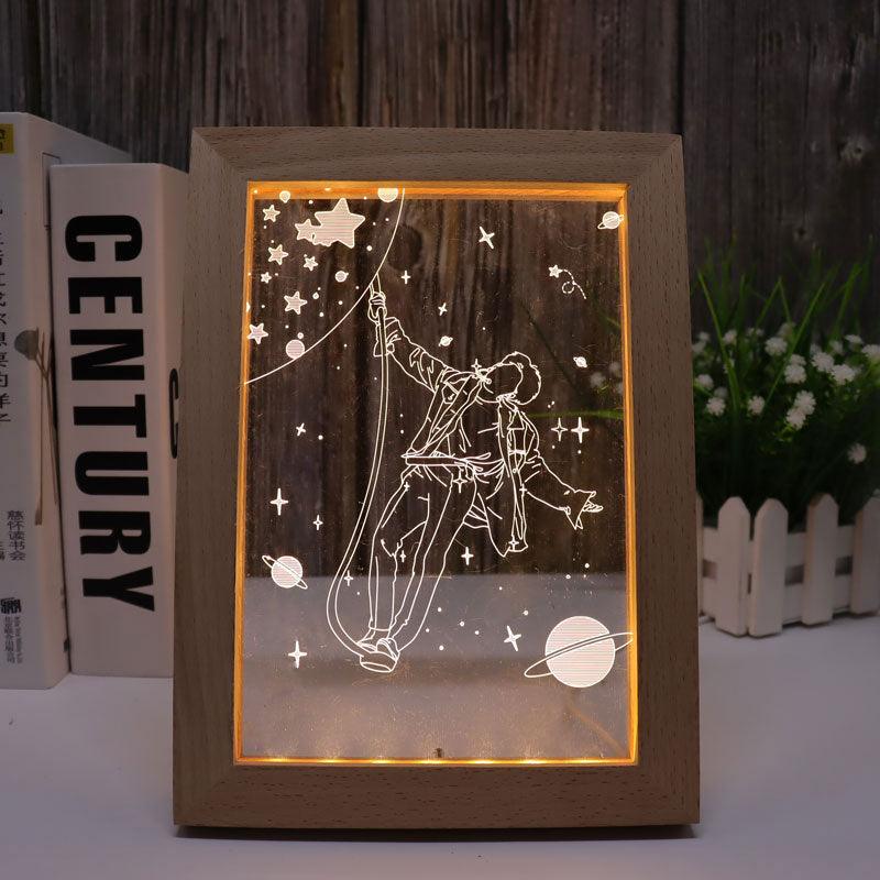 Dancing In Space Warm White 3D Optical Illusion Lamp-3D Optical Lamp