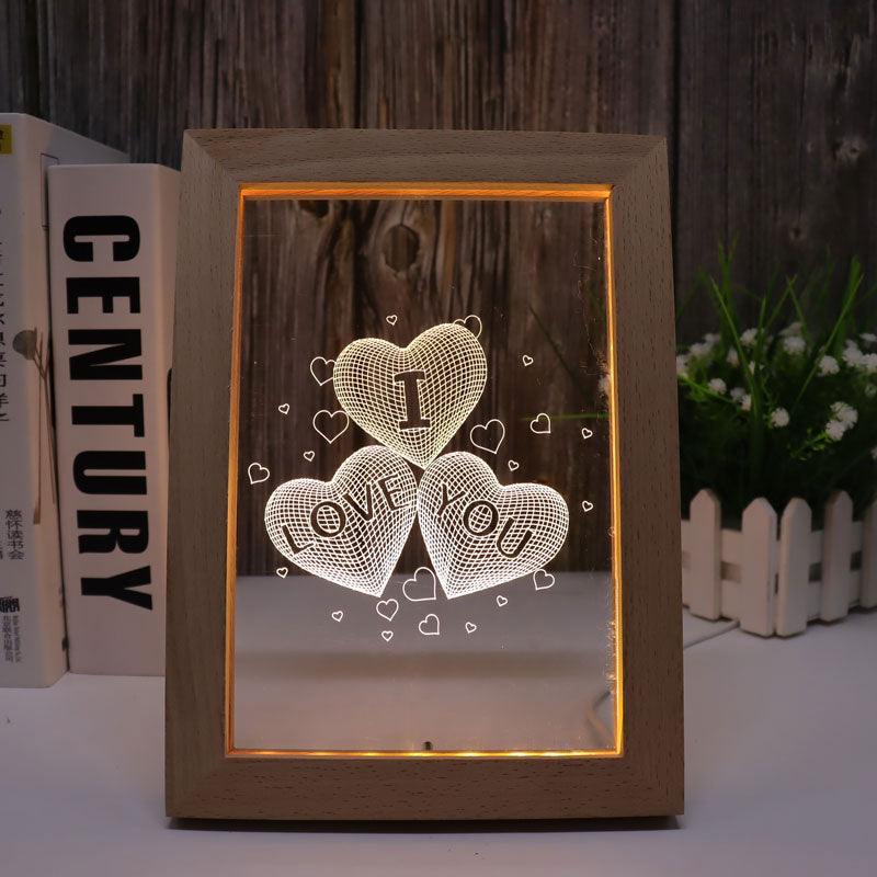 Stylish Love Warm White 3D Optical Illusion Lamp For Decor-3D Optical Lamp
