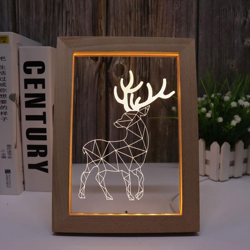 Stylish Deer Warm White 3D Optical Illusion Lamp For Home Decor-3D Optical Lamp
