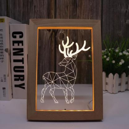 Deer Warm White 3D Optical Illusion Lamp - 3D Optical Lamp