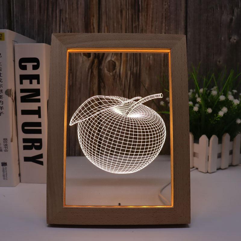 Apple Warm White 3D Optical Illusion Lamp-3D Optical Lamp