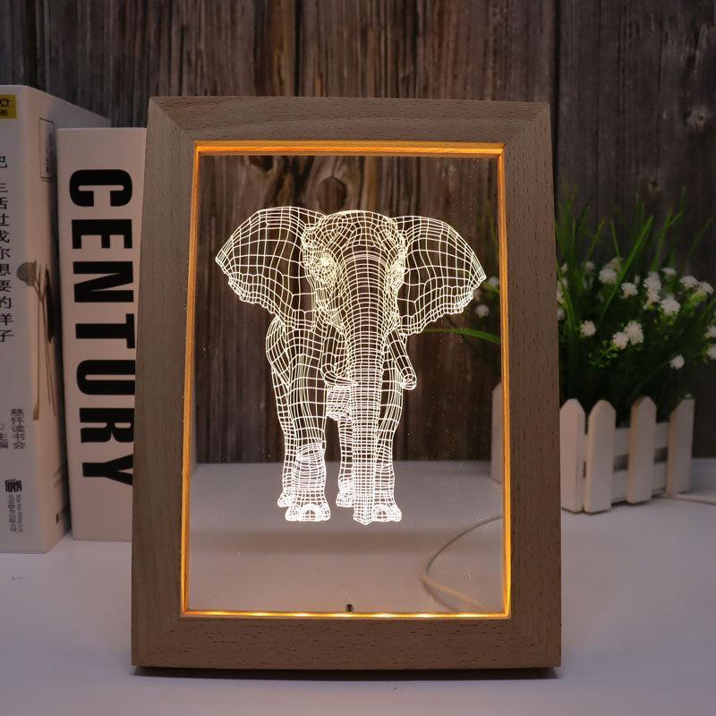 Elephant Warm White 3D Optical Illusion Lamp - 3D Optical Lamp