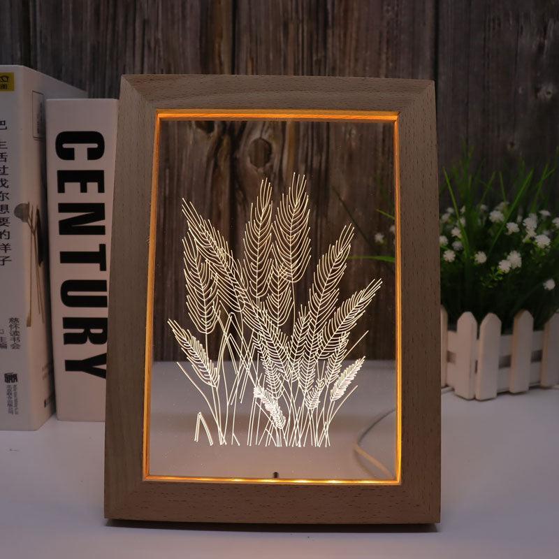 Wheat Warm White 3D Optical Illusion Lamp - 3D Optical Lamp