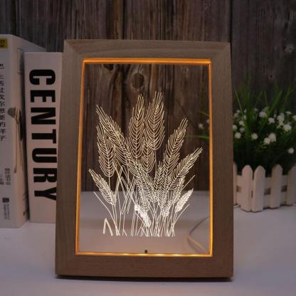 Wheat Warm White 3D Optical Illusion Lamp - 3D Optical Lamp