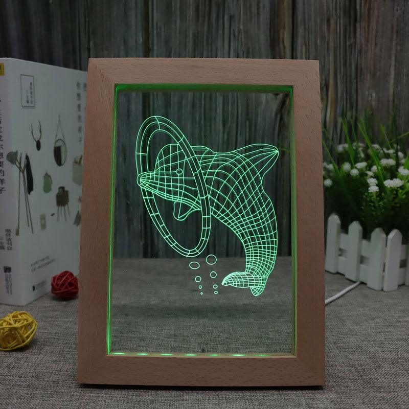 Dolphin RGB 3D Optical Illusion Lamp - 3D Optical Lamp