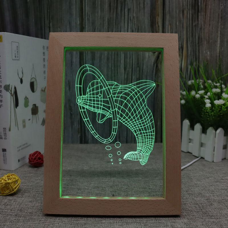 Dolphin RGB 3D Optical Illusion Lamp - 3D Optical Lamp