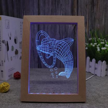 Dolphin RGB 3D Optical Illusion Lamp - 3D Optical Lamp