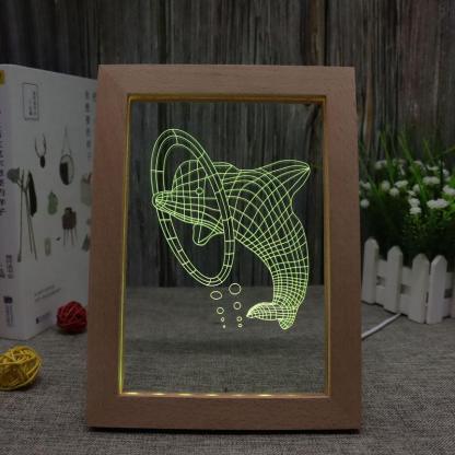Dolphin RGB 3D Optical Illusion Lamp - 3D Optical Lamp