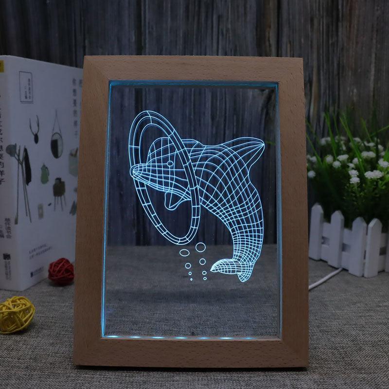 Dolphin RGB 3D Optical Illusion Lamp - 3D Optical Lamp