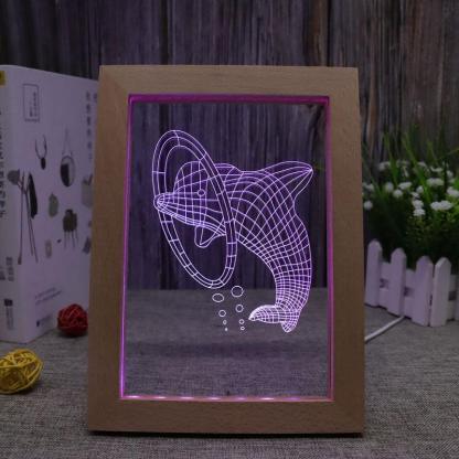 Dolphin RGB 3D Optical Illusion Lamp - 3D Optical Lamp