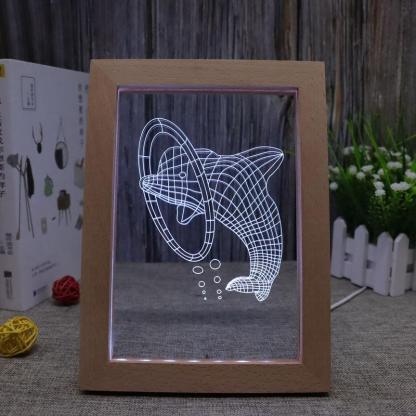 Dolphin RGB 3D Optical Illusion Lamp - 3D Optical Lamp