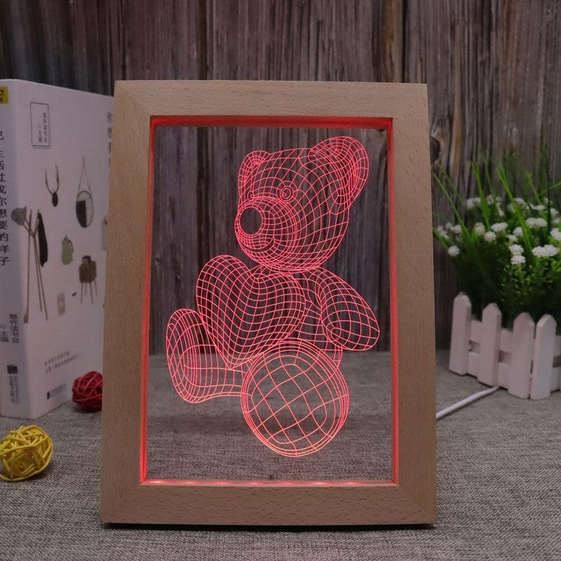 Bear RGB 3D Optical Illusion Lamp-3D Optical Lamp