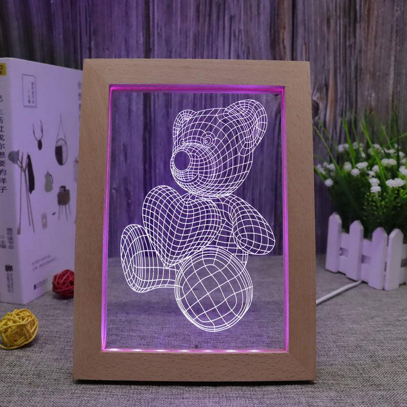 Bear RGB 3D Optical Illusion Lamp-3D Optical Lamp