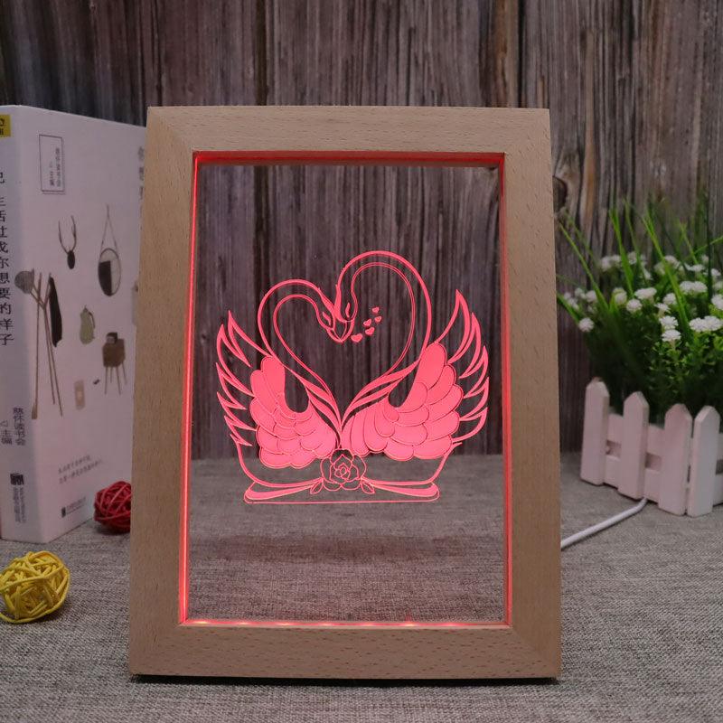 Swans RGB 3D Optical Illusion Lamp-3D Optical Lamp