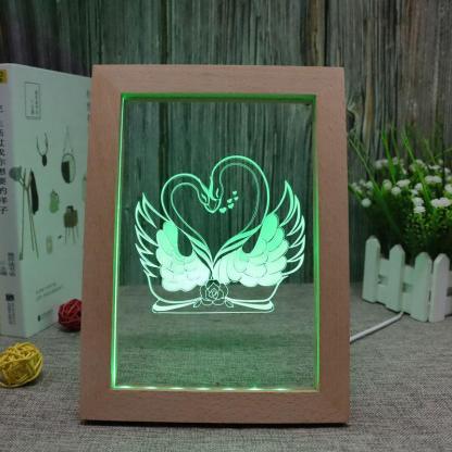 Swans RGB 3D Optical Illusion Lamp - 3D Optical Lamp
