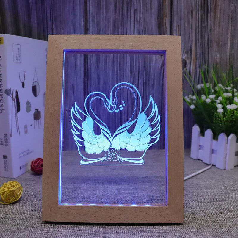 Swans RGB 3D Optical Illusion Lamp-3D Optical Lamp