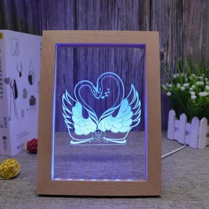Swans RGB 3D Optical Illusion Lamp - 3D Optical Lamp