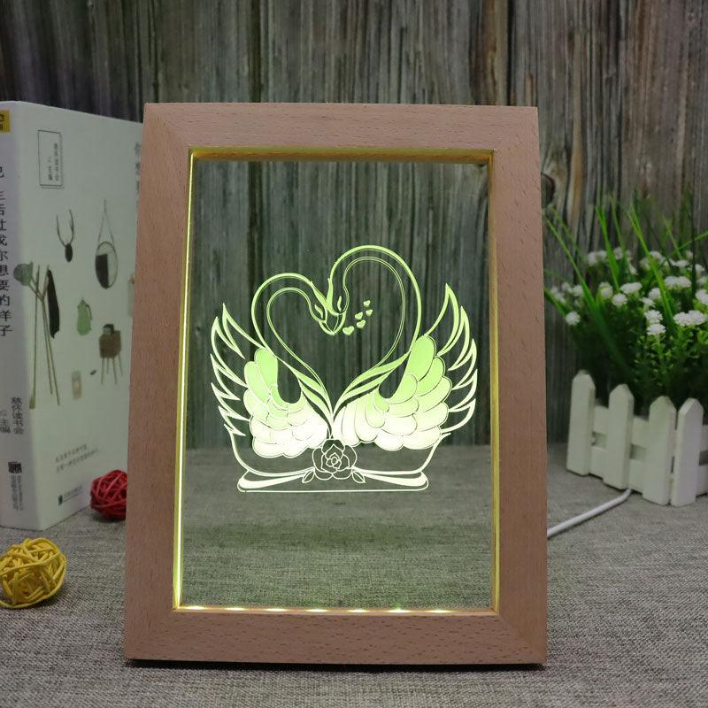 Swans RGB 3D Optical Illusion Lamp-3D Optical Lamp