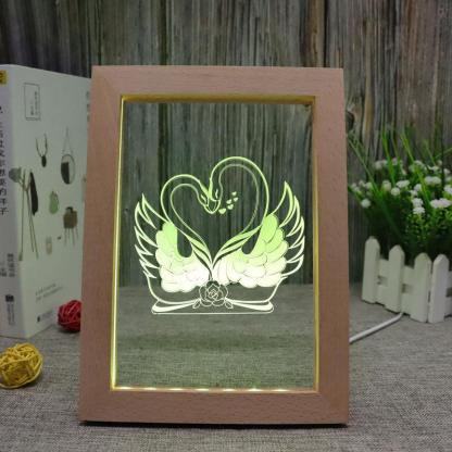 Swans RGB 3D Optical Illusion Lamp - 3D Optical Lamp