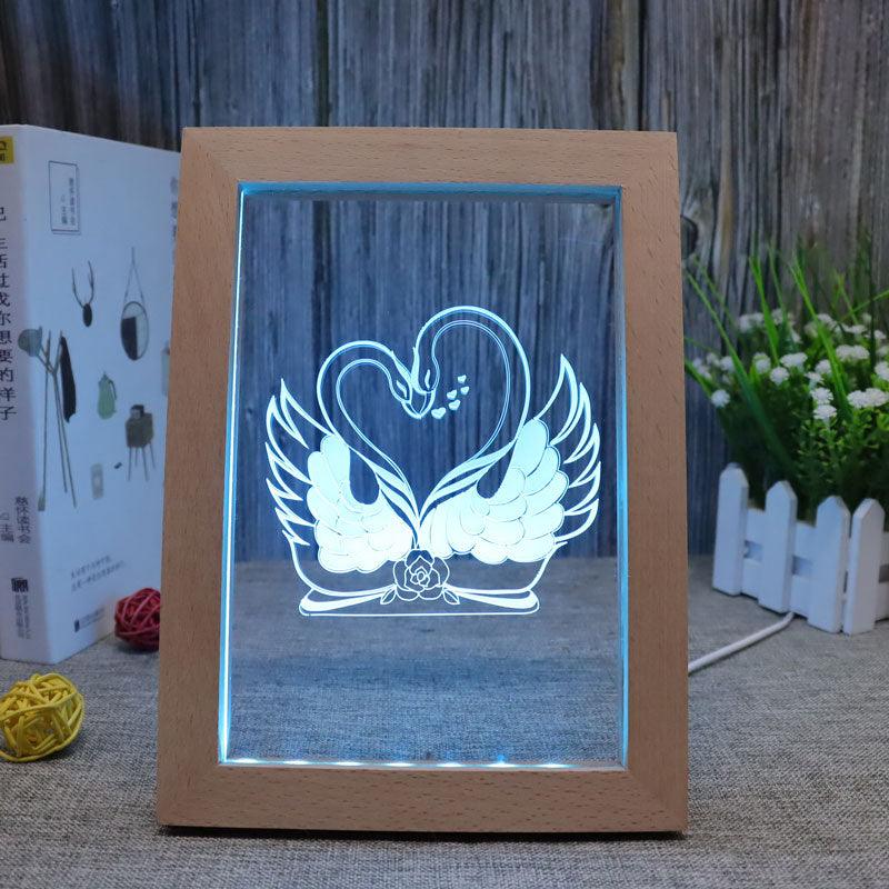 Swans RGB 3D Optical Illusion Lamp-3D Optical Lamp