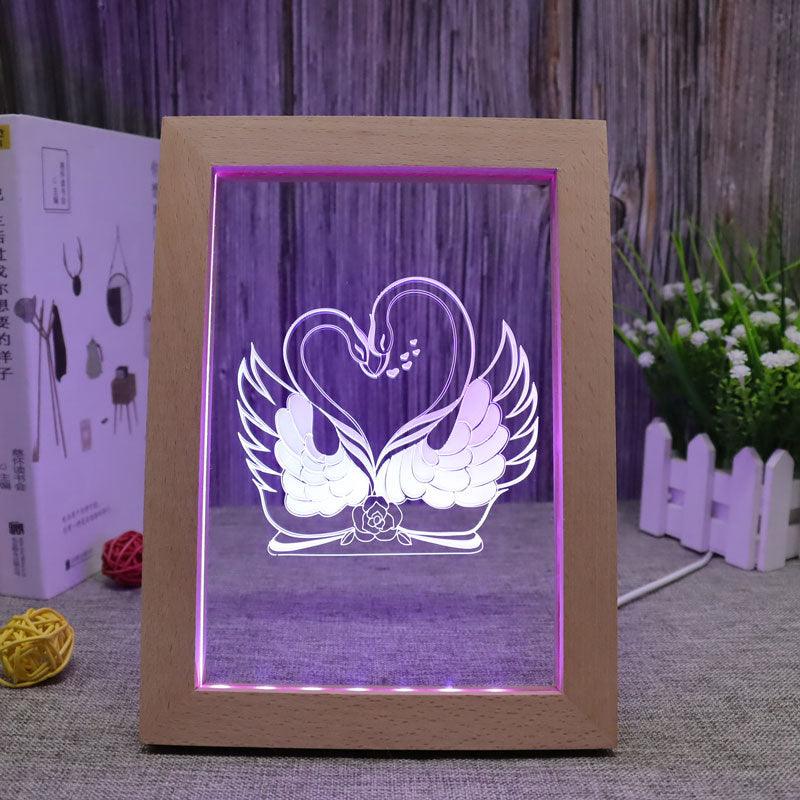 Swans RGB 3D Optical Illusion Lamp-3D Optical Lamp