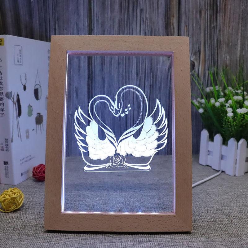 Swans RGB 3D Optical Illusion Lamp-3D Optical Lamp