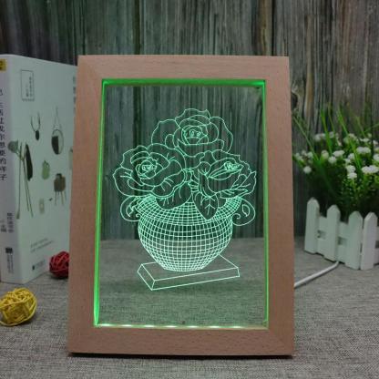 Roses RGB 3D Optical Illusion Lamp - 3D Optical Lamp