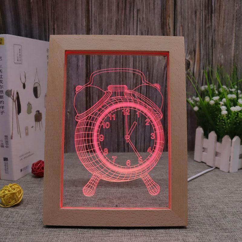 Alarm Clock RGB 3D Optical Illusion Lamp - 3D Optical Lamp