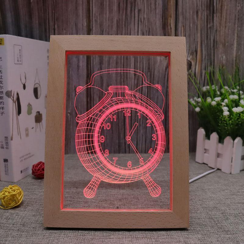 Alarm Clock RGB 3D Optical Illusion Lamp - 3D Optical Lamp