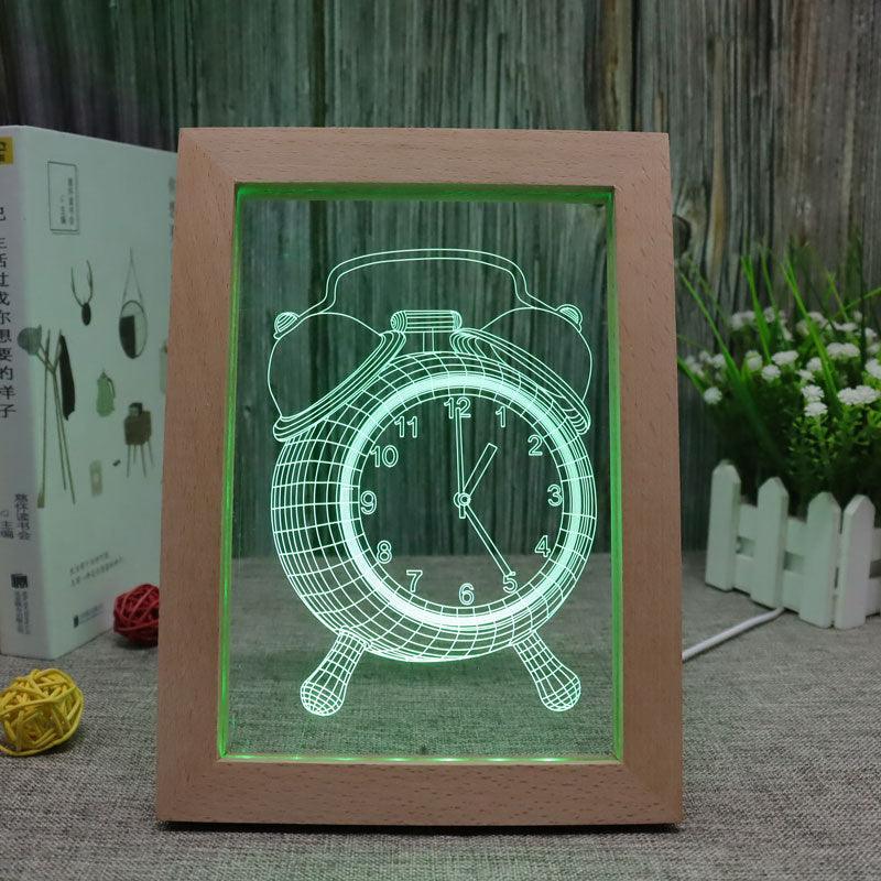 Alarm Clock RGB 3D Optical Illusion Lamp - 3D Optical Lamp