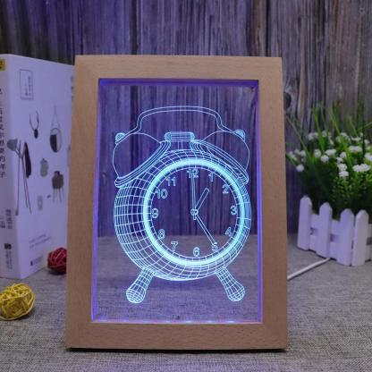 Alarm Clock RGB 3D Optical Illusion Lamp - 3D Optical Lamp