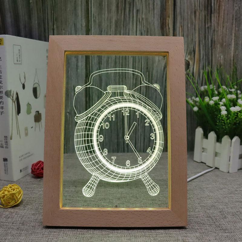 Alarm Clock RGB 3D Optical Illusion Lamp - 3D Optical Lamp