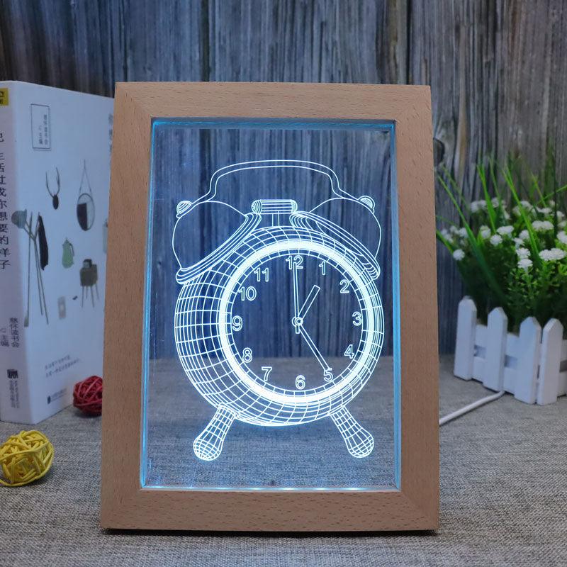 Alarm Clock RGB 3D Optical Illusion Lamp - 3D Optical Lamp